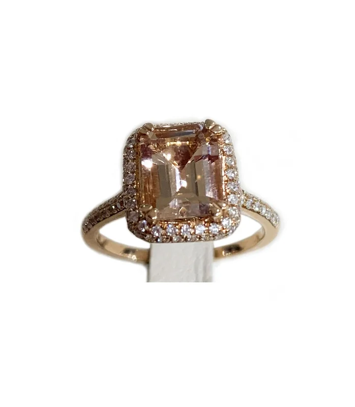 Women’s heart-shaped rings-14k Rose Gold Morganite Ring