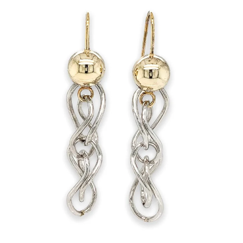 Women’s silver dangly earrings-SS “Devorah” Mobius Loop Dangle Earrings