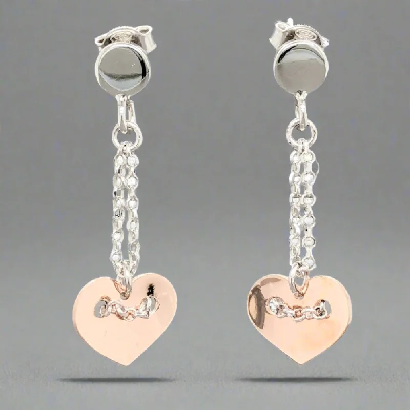 Women’s ear cuffs-SS RGP “Delilah” Heart Dangle Earrings