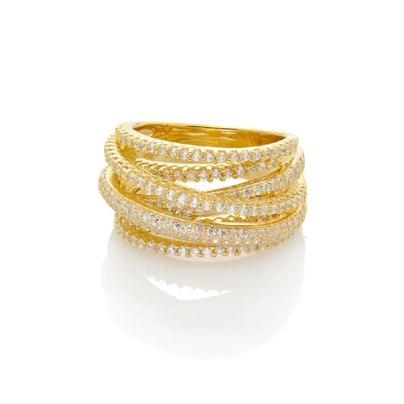 Women’s wedding bands for her-VIA RING, GOLD