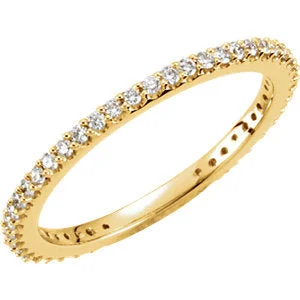 Women’s crystal engagement rings-14K Yellow 1/3 CTW Diamond Stackable Ring Size 7