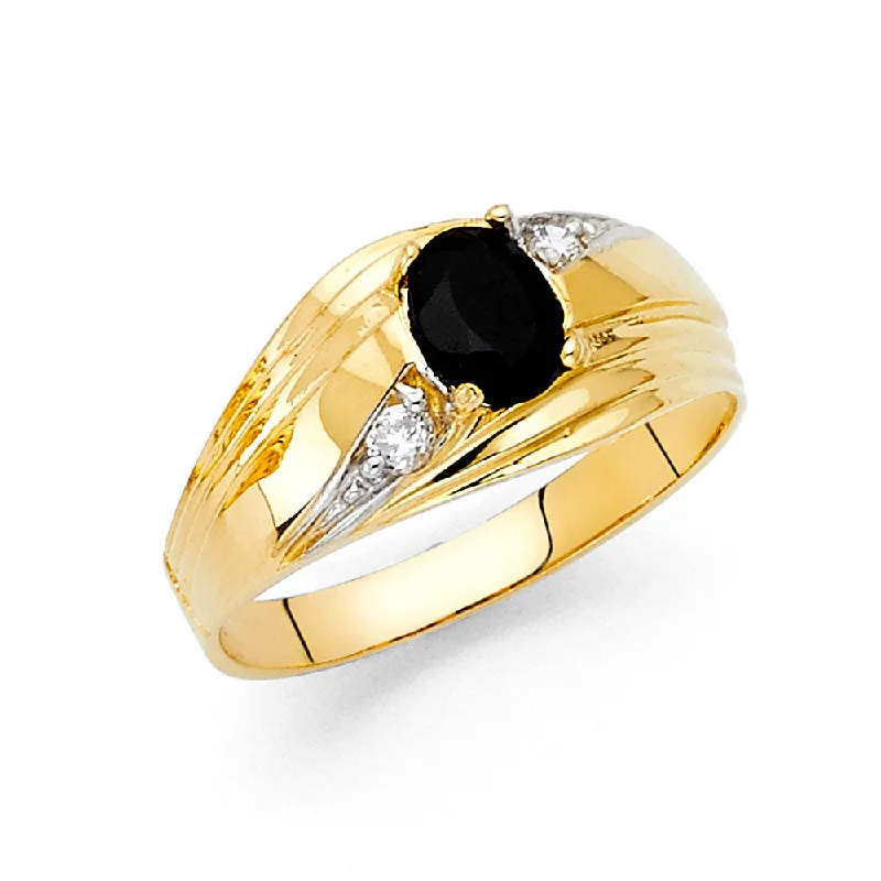 Women’s custom-designed rings-14K CZ MENS RING