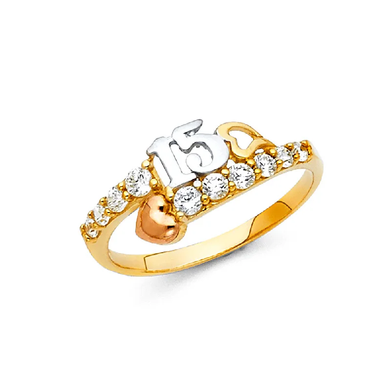 Women’s fashion rings-14K 15 YRS CZ RINGS