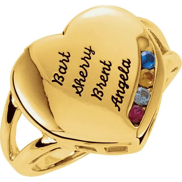 Women’s luxury diamond rings-Family Heart Ring