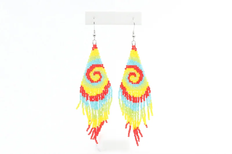 Women’s gold drop earrings-Tie Dye Beaded Earrings