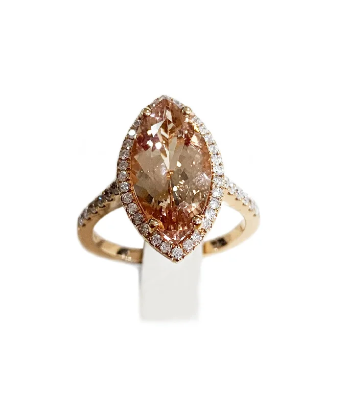 Women’s anniversary rings-14k Rose Gold Morganite Ring