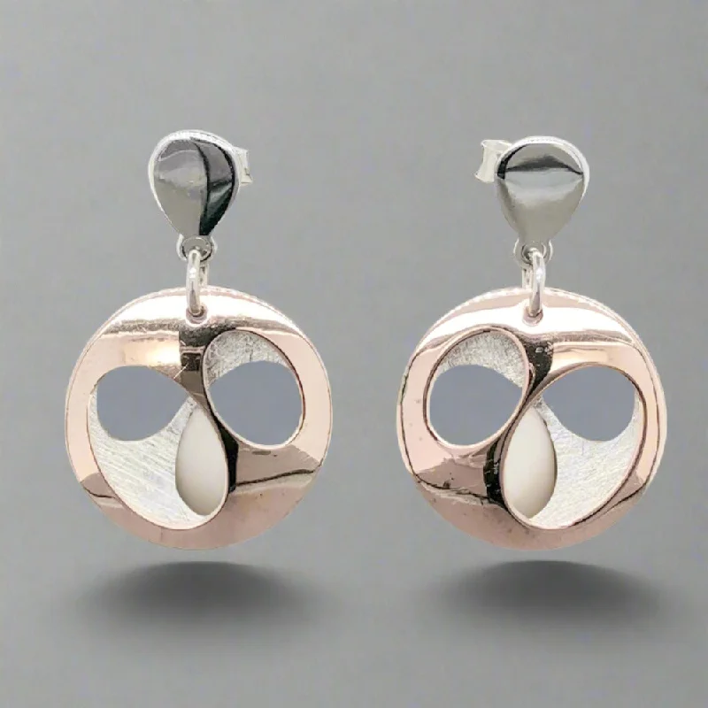 Women’s cuff earrings-SS RGP Pierced Oval Drop Earrings