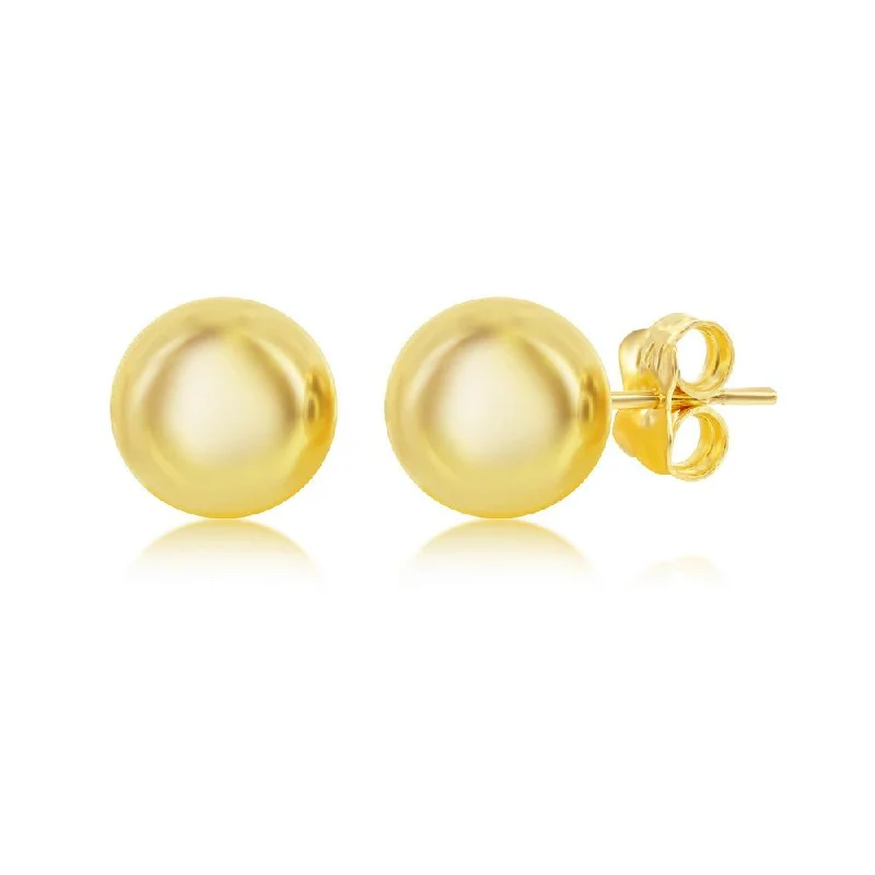 Women’s teardrop earrings-14K Y Gold 10mm Ball Stud Earrings