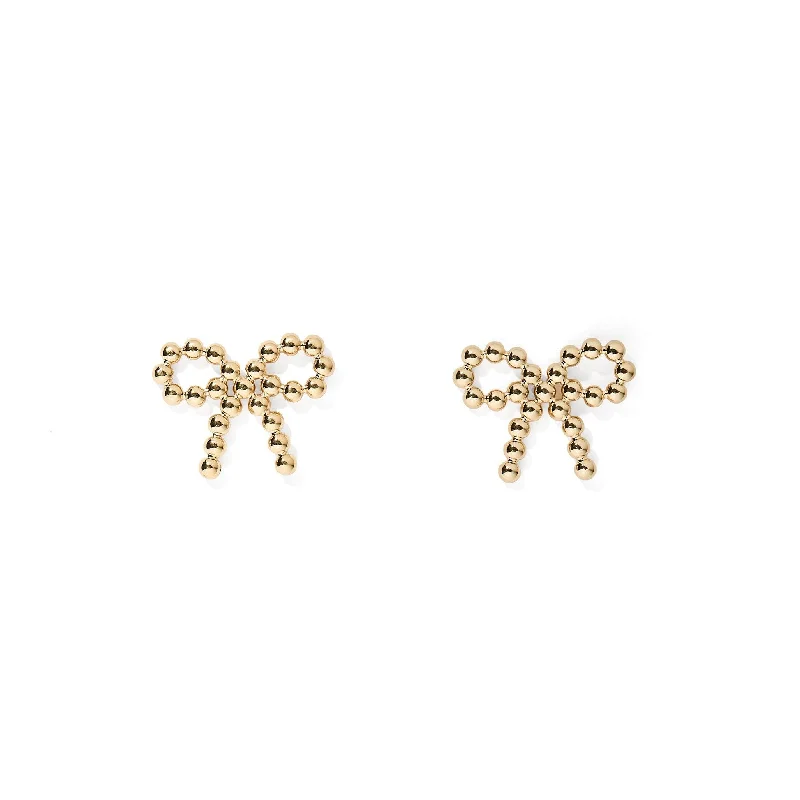 Women’s elegant earrings-Linny Co | Indie Gold Tone Bow Stud Earrings