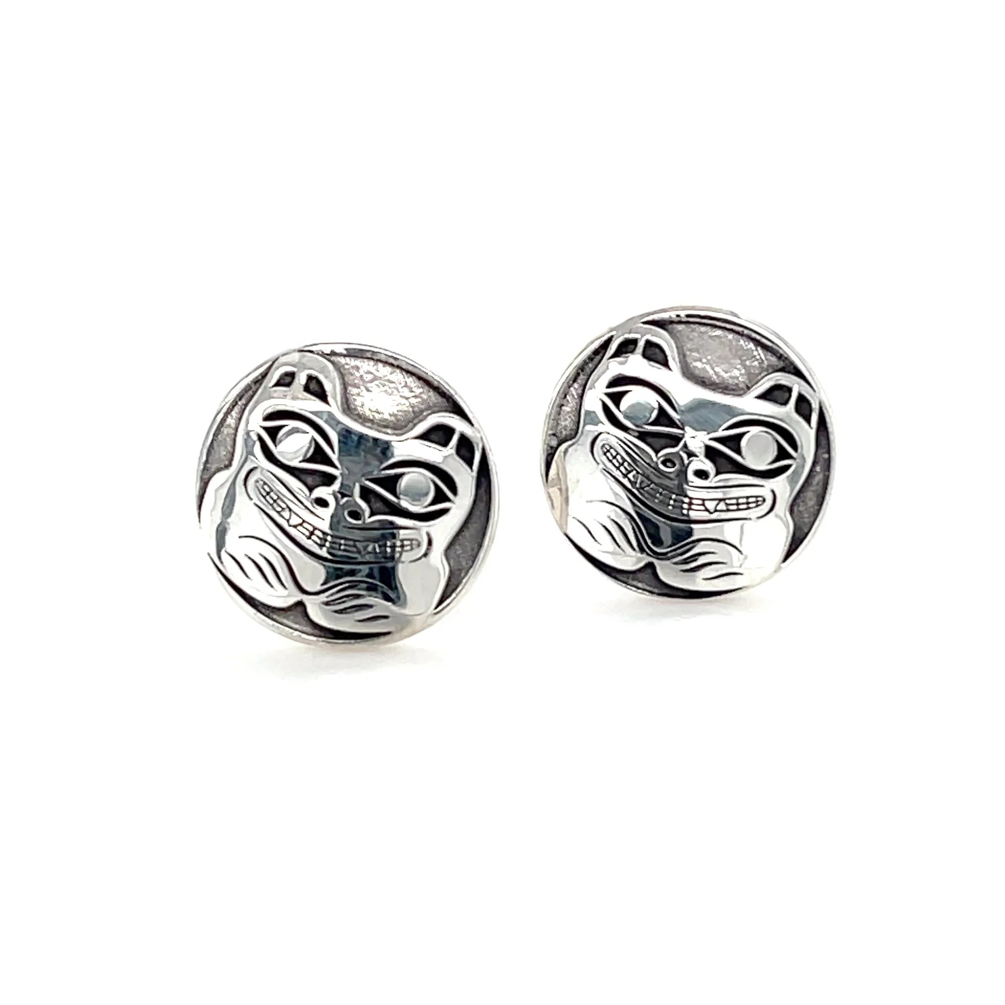 Women’s personalized stud earrings-Grant Pauls Earrings Silver Studs