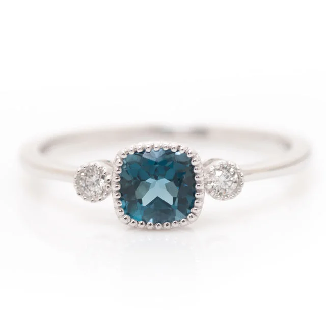 Women’s gold rings-Authentic Gem Imports London Blue Topaz Fashion Ring