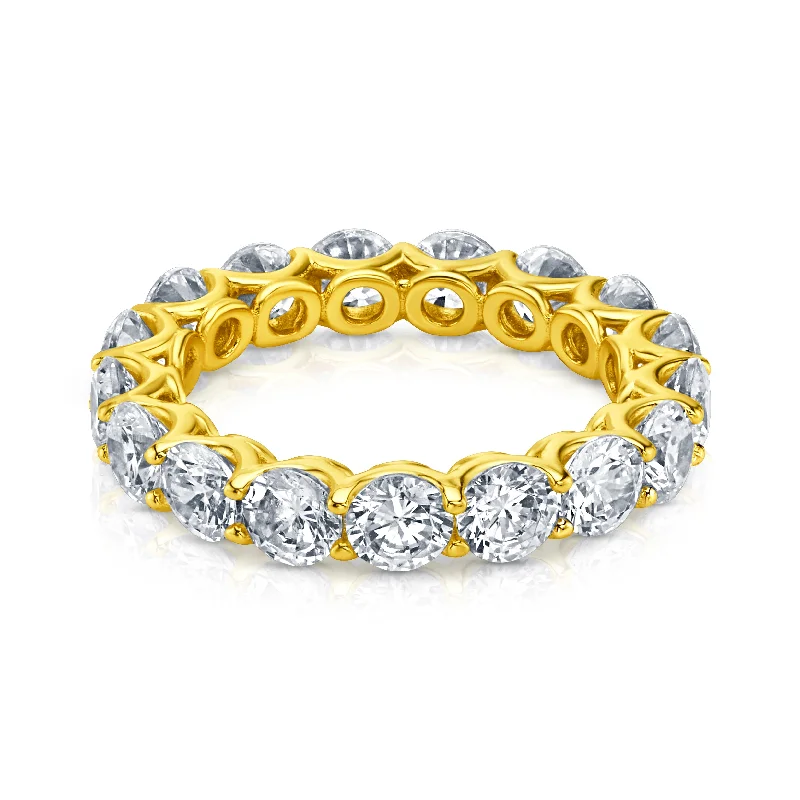 Women’s gold rings-4MM ROUND ETERNITY RING, GOLD