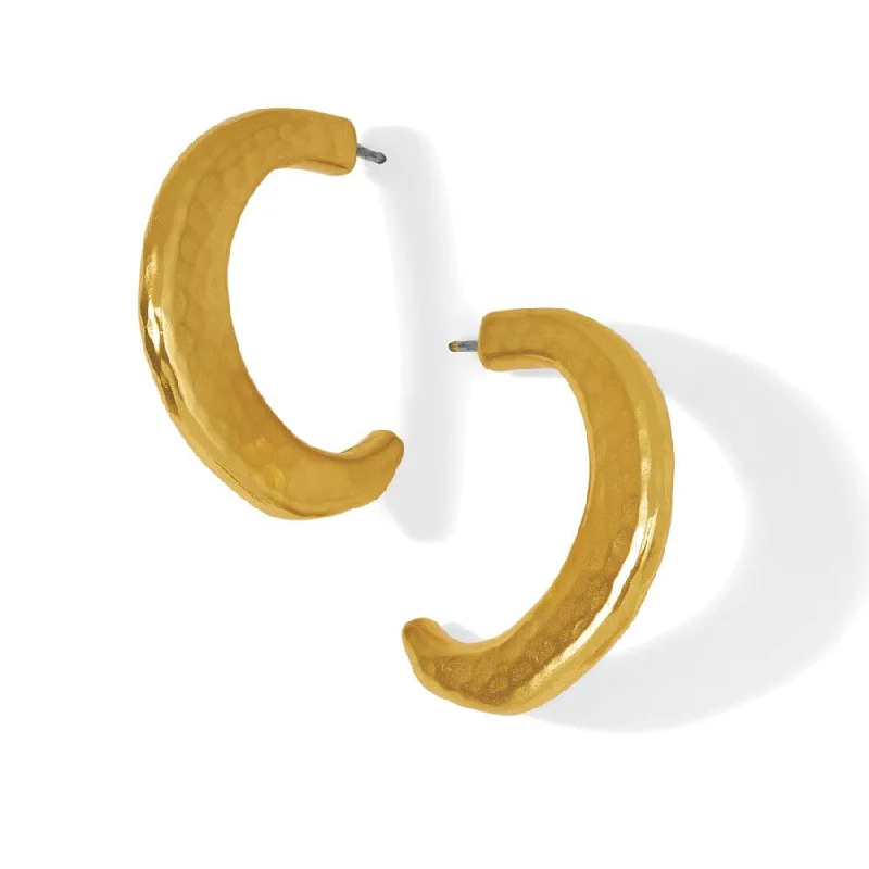 Women’s gold drop earrings-Brighton | Montagne Post Hammered Gold Tone Hoop Earrings