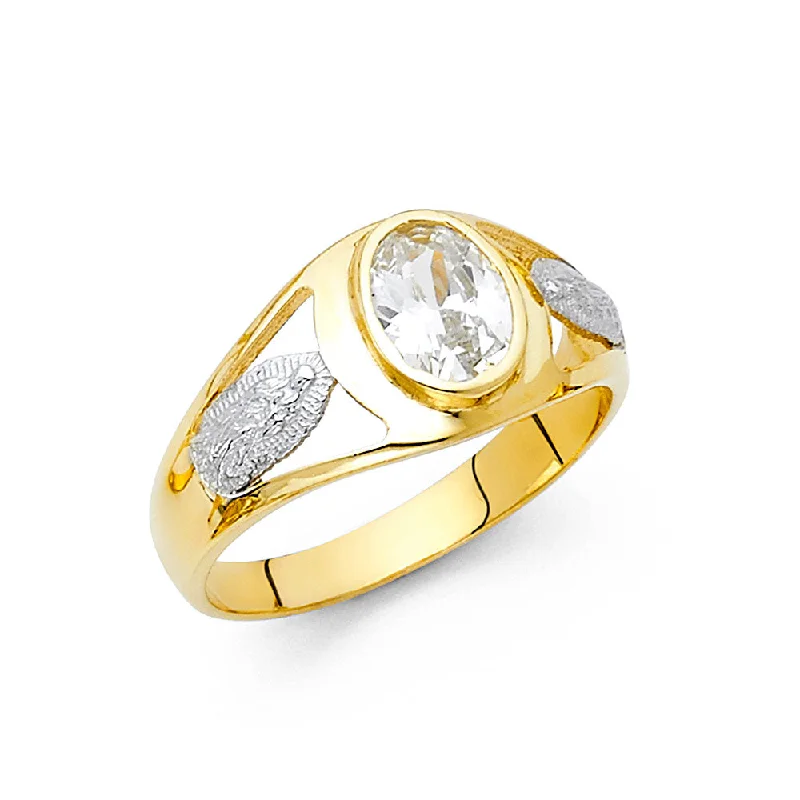 Women’s floral rings-14K CZ MENS RING