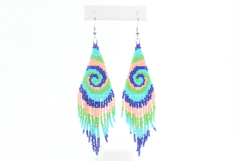 Women’s unique diamond earrings-Tie Dye Beaded Earrings