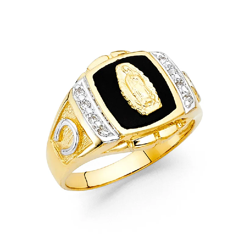 Women’s luxury wedding rings-14K ONYX GUADALUPE MEN'S RING