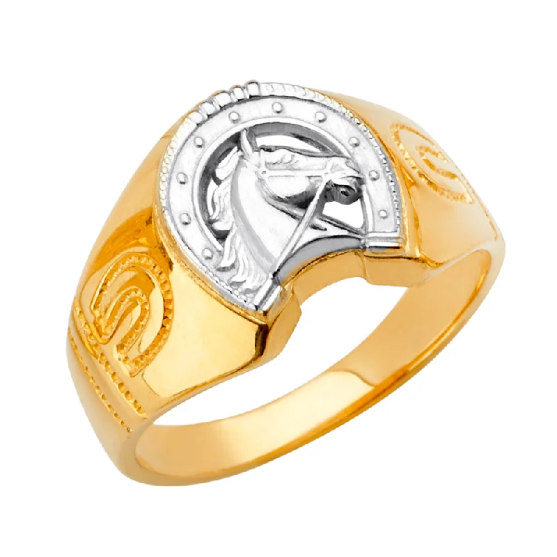 Women’s decorative rings-14K Horse Shoe Men's Ring