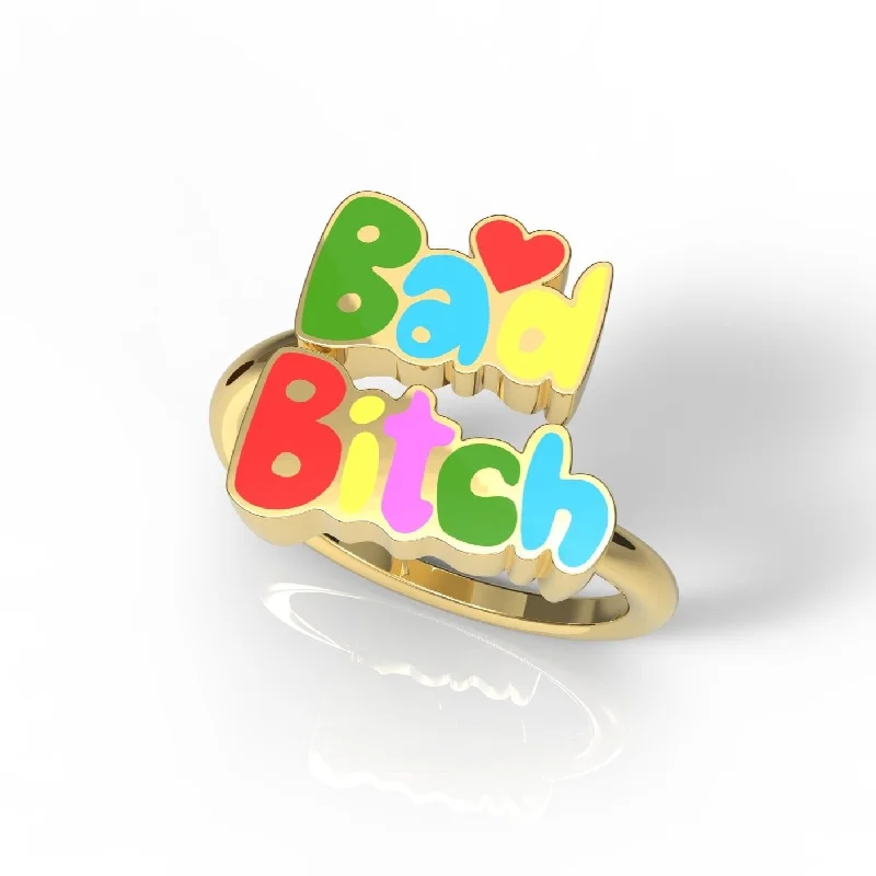 Women’s wedding band rings-Bad Bitch Ring