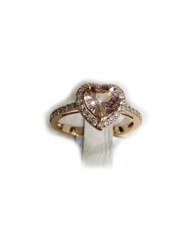 Women’s sapphire rings-14k Rose Gold Morganite Ring