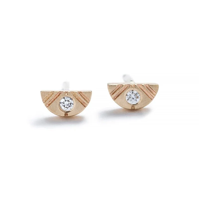 Women’s geometric gold earrings-Dulcis stud earrings