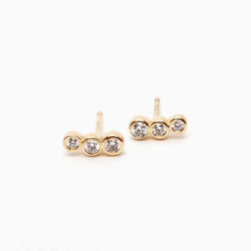 Women’s multi-layer earrings-Three Stone Climber Stud Earrings