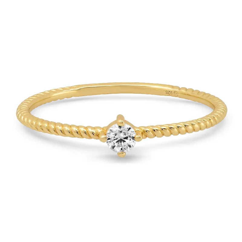 Women’s crystal rings-TWIST RING, GOLD