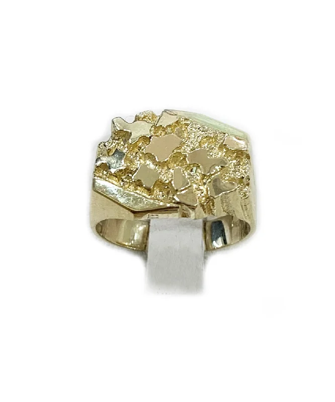 Women’s cushion cut rings-14k Yellow Gold Mens Ring