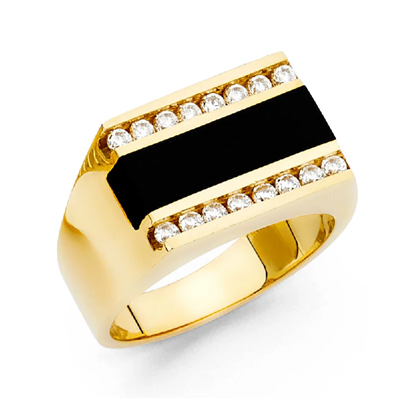 Women’s vintage diamond rings-14KY ONYX MENS RING