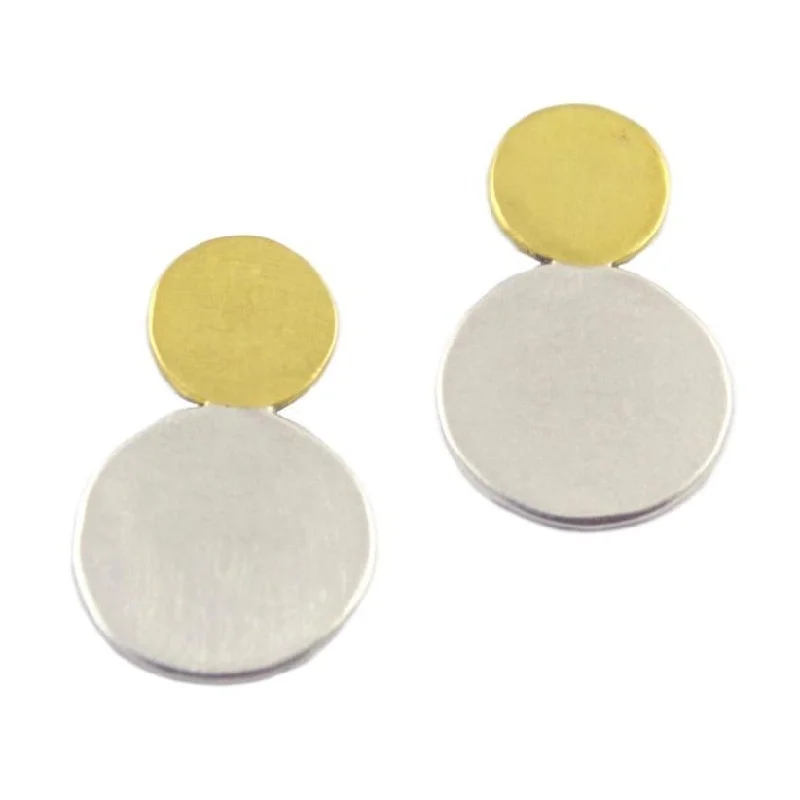 Women’s two-tone earrings-Moonlet Post Earrings