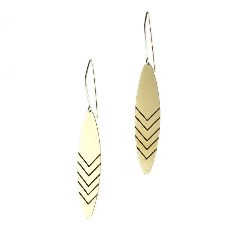 Women’s rainbow crystal earrings-Geometric Leaf Drop earrings