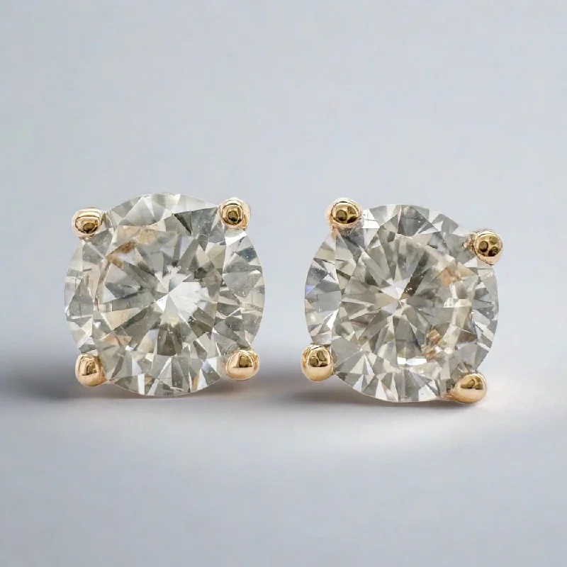 Women’s cuff earrings-14K Y Gold 0.71ctw G/VS1 Lab-Created Diamond Stud Earrings