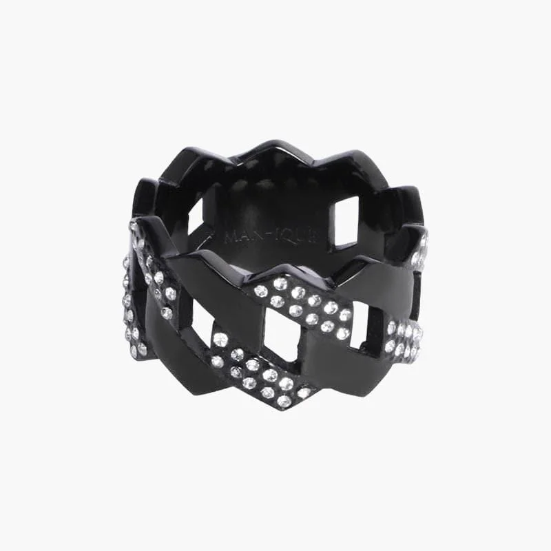 Women’s romantic rings-Chain Link Ring - All Black