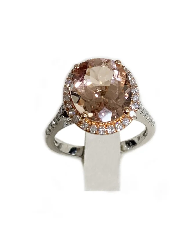 Women’s stackable rings-14k 2 Tone Morganite Ring