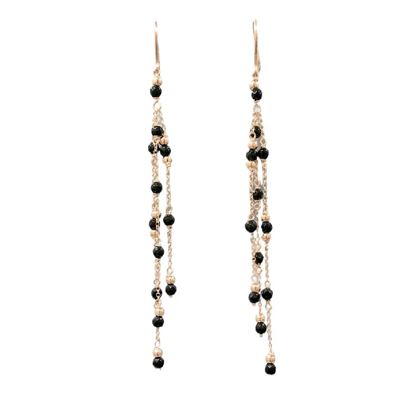 Women’s gemstone earrings-RGP Sterling Onyx Chandelier Earrings