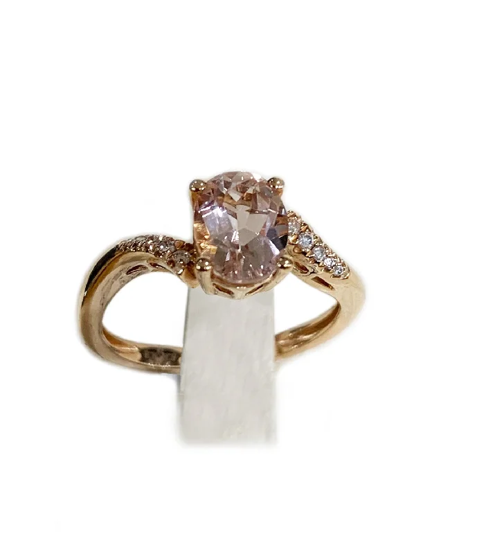 Women’s custom rings-14k Rose Gold Morganite Ring