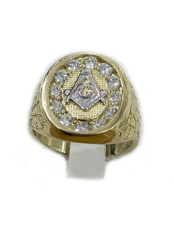 Women’s sterling silver rings-14k Yellow Gold Mens Ring