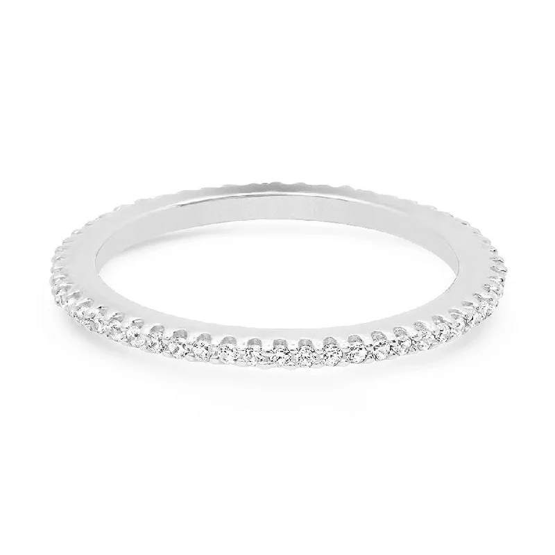 Women’s wedding rings with diamonds-ETERNITY RING WHITE, SILVER