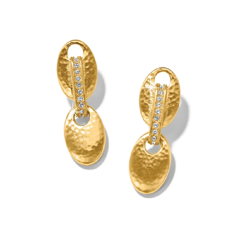 Women’s crystal earrings-Brighton | Meridian Gold Tone Orbit Post Drop Earrings