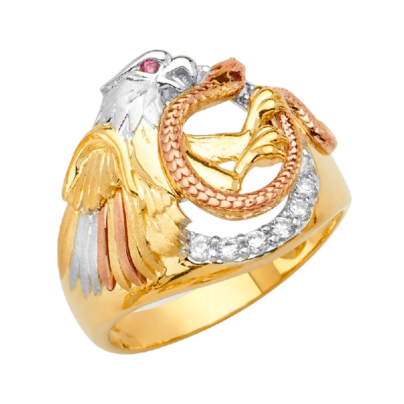 Women’s vintage rings-14K Eagle Men's CZ Ring