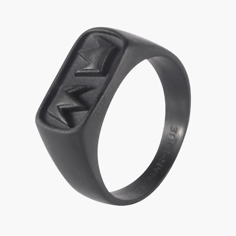 Women’s vintage rings-Crown Mania Ring - All Black