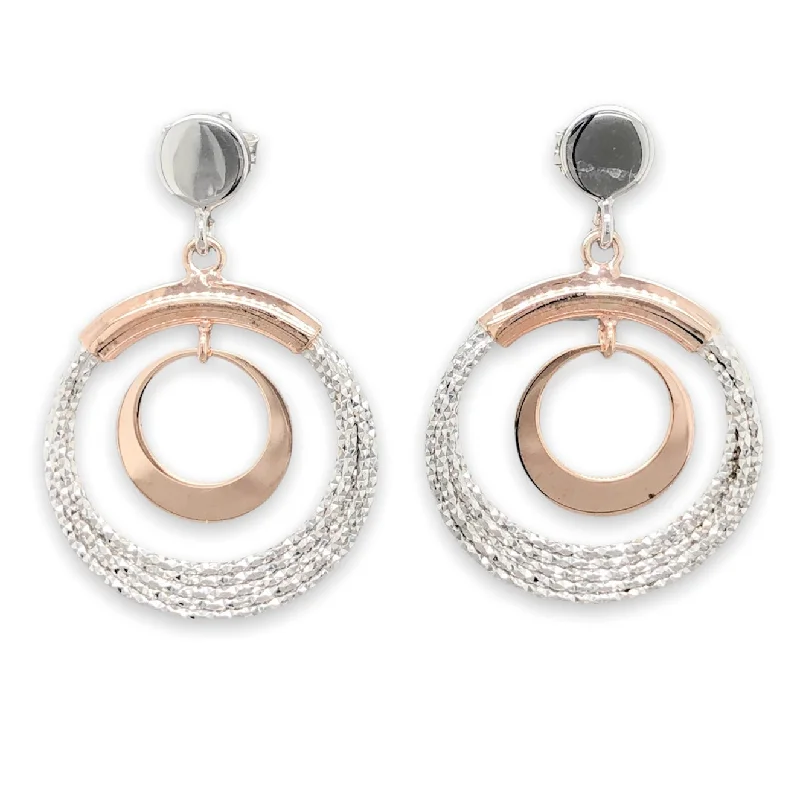 Women’s adjustable hoop earrings-SS RGP Frederic Duclos Diamond Cut Circle Earrings