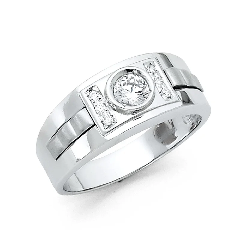 Women’s matching rings-14K White Gold Men's Ring