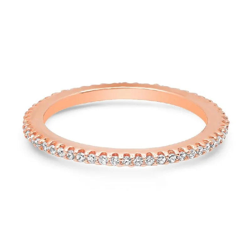 Women’s handmade rings-ETERNITY RING WHITE, ROSE GOLD