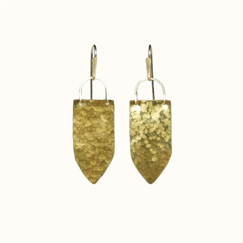 Women’s gemstone drop earrings-Shield Earrings