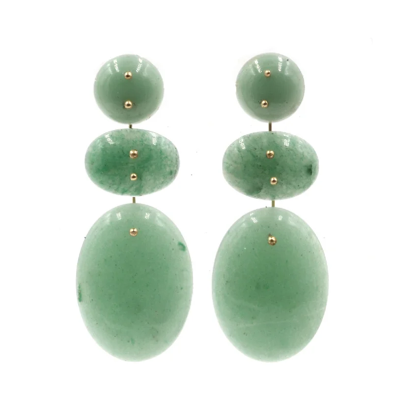 Women’s infinity hoop earrings-Mobile Earrings Triple Aventurine