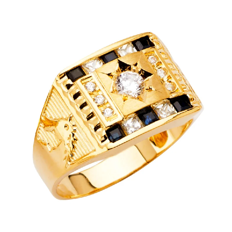 Women’s engraved rings-14K Men's CZ Ring