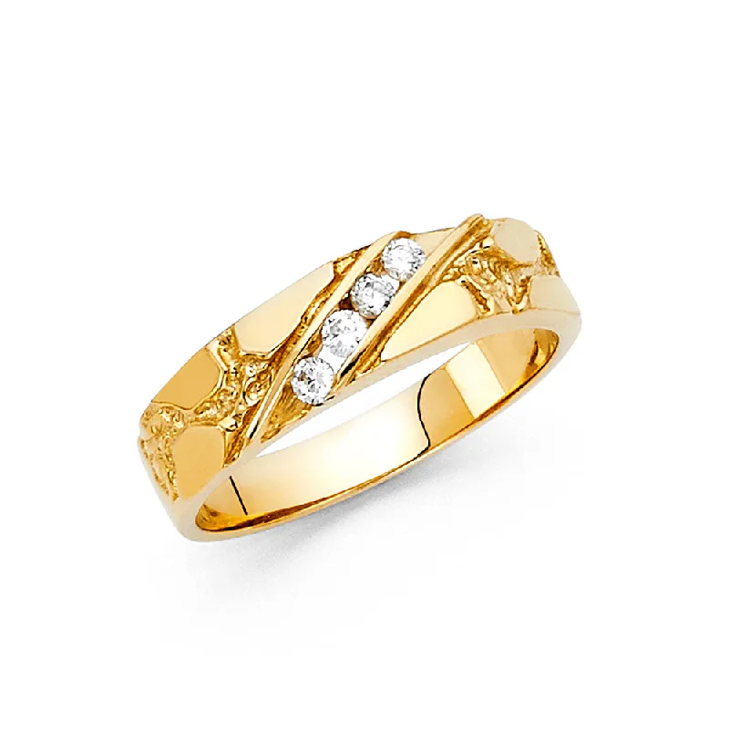 Women’s band rings-14K CZ MENS RING