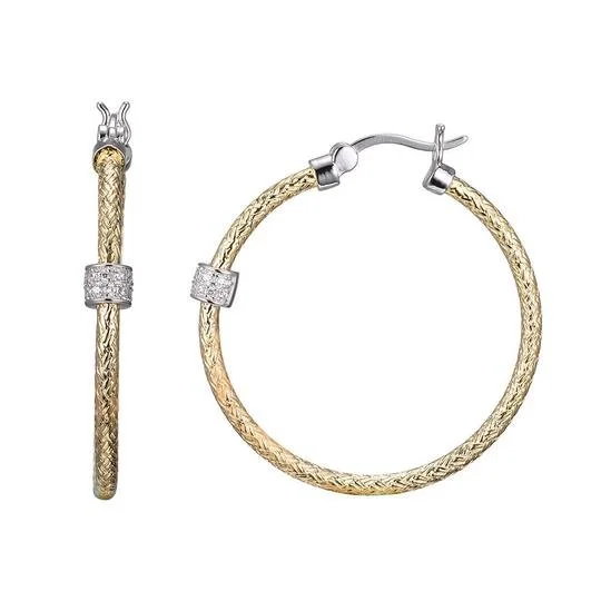 Women’s ear jackets-YGP Sterling CZ Hoop Earrings