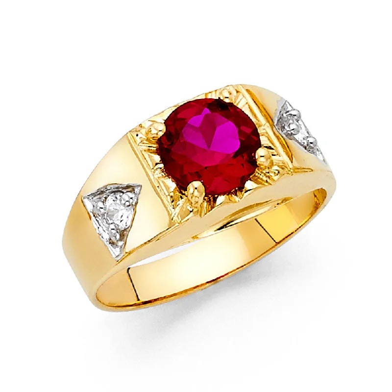 Women’s fashion rings-14K CZ MENS RING