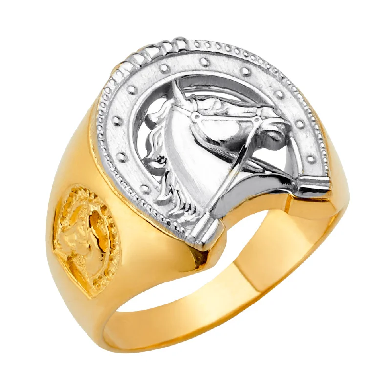 Women’s geometric rings-14K Horse Shoe Men's Ring